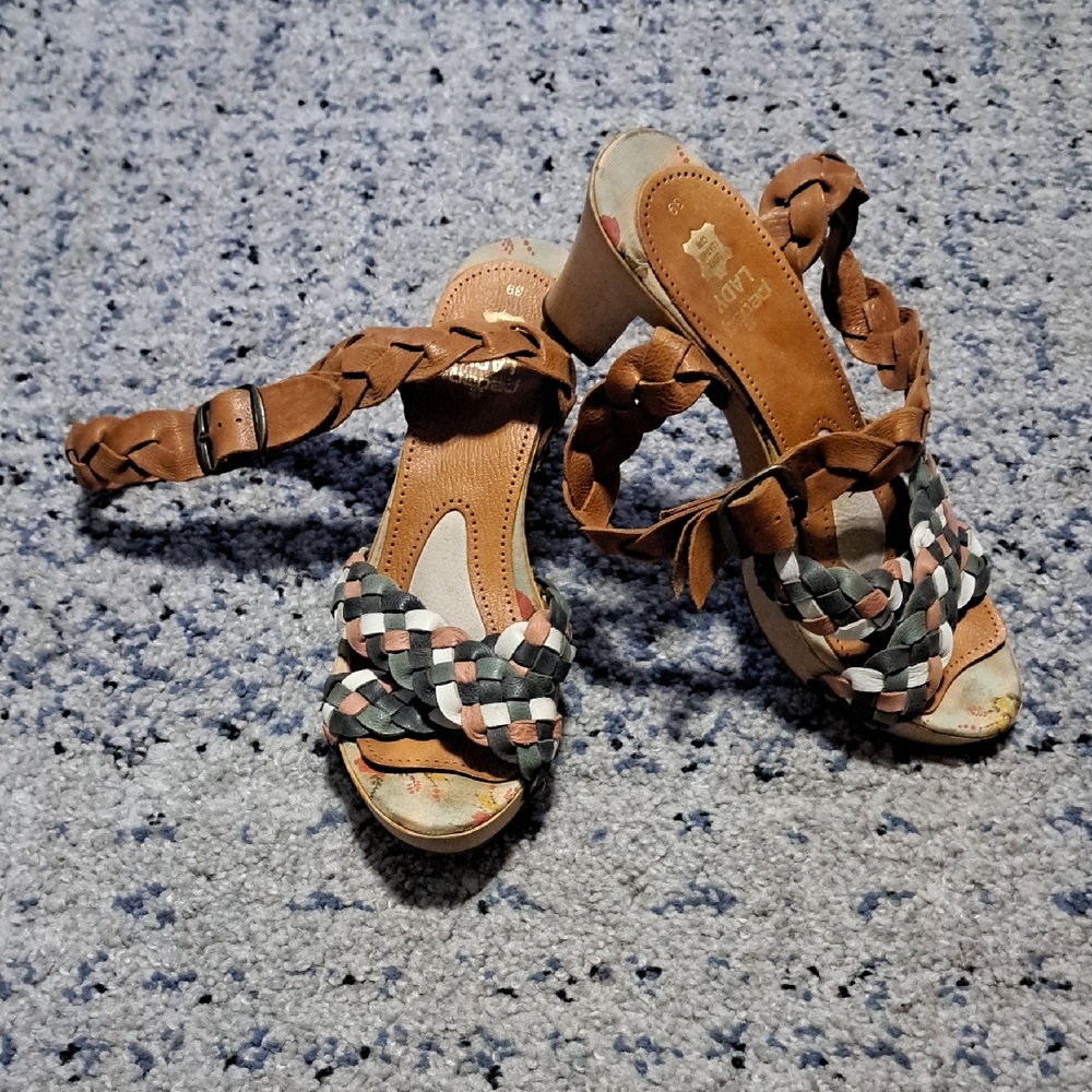 Paul Smith Brown and Black Braided Sandals